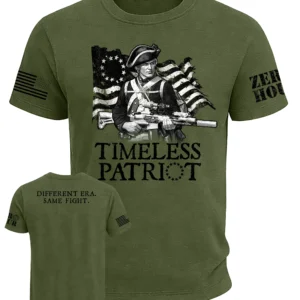 Timeless Patriot patriotic t-shirt revolutionary war soldier modern rifle
