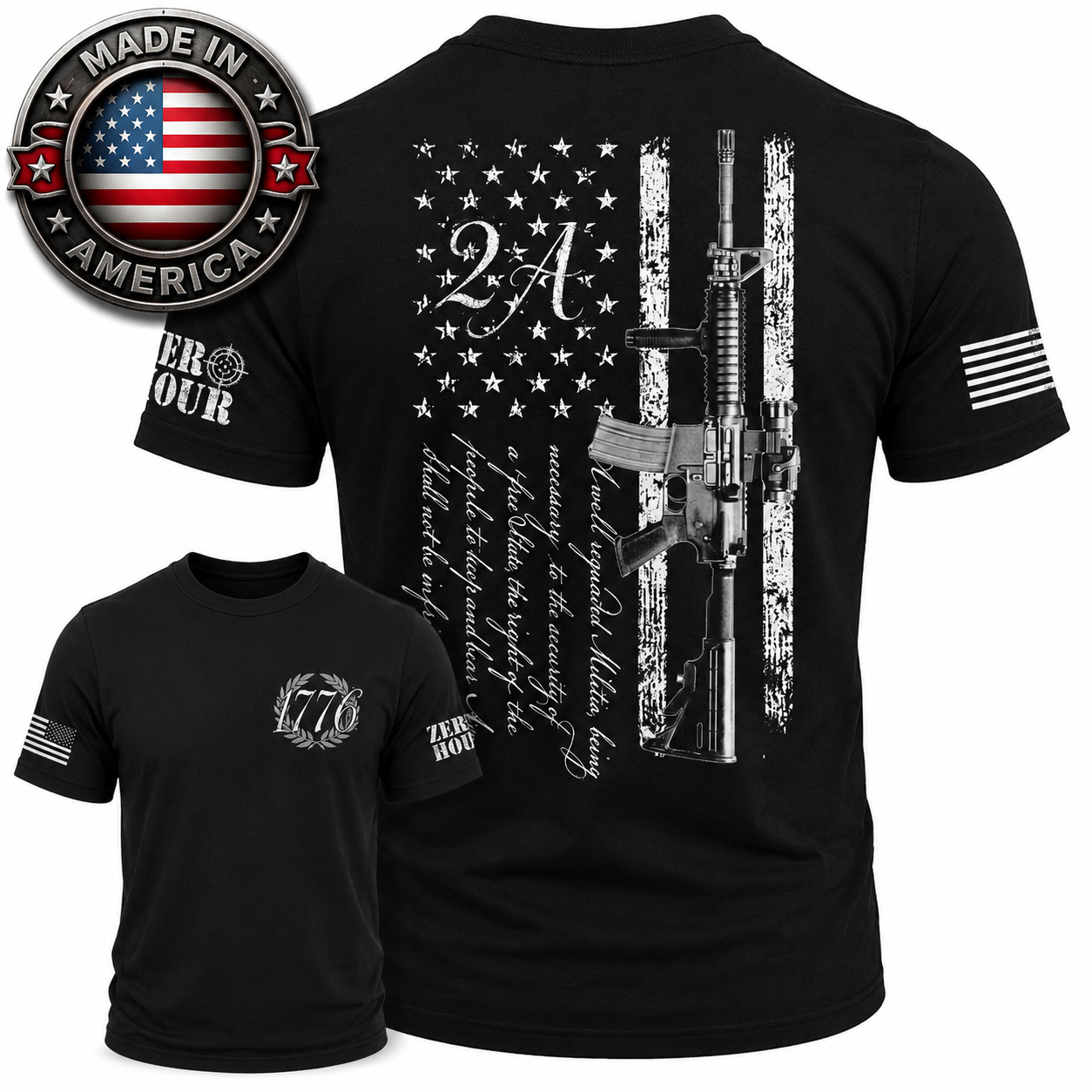 MADE IN AMERICA Zero Hour "Second Amendment Flag" T-Shirt