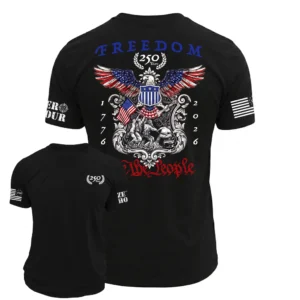 Freedom 250 We The People Patriotic T-Shirt featuring American eagle and 1776-2026 commemorative artwork